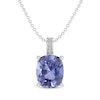 Thumbnail Image 1 of Cushion-Cut Blue Lab-Created Sapphire & White Lab-Created Sapphire Necklace Sterling Silver 18&quot;