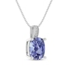 Thumbnail Image 2 of Cushion-Cut Blue Lab-Created Sapphire & White Lab-Created Sapphire Necklace Sterling Silver 18&quot;