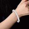 Thumbnail Image 3 of Baguette & Round-Cut Diamond Bangle Bracelet 3 ct tw 10K White Gold