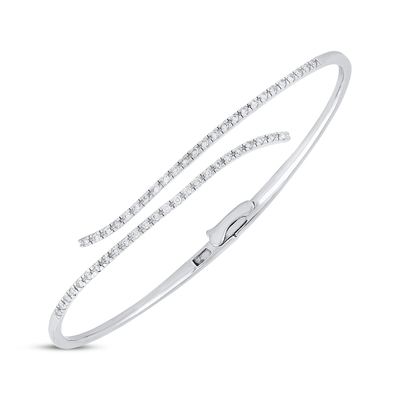 Main Image 3 of Diamond Bypass Bangle Bracelet 1/2 ct tw Sterling Silver