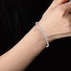 Thumbnail Image 4 of Diamond Bypass Bangle Bracelet 1/2 ct tw Sterling Silver