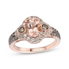 Thumbnail Image 1 of Le Vian Oval-Cut Morganite Ring 5/8 ct tw Diamonds 14K Strawberry Gold