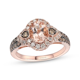 Le Vian Oval-Cut Morganite Ring 5/8 ct tw Diamonds 14K Strawberry Gold