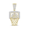 Thumbnail Image 1 of Men's Baguette & Round-Cut Diamond Basketball & Hoop Charm 1/4 ct tw 10K Yellow Gold