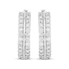 Thumbnail Image 2 of Diamond Two-Row Hoop Earrings 1-7/8 ct tw 14K White Gold