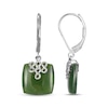 Thumbnail Image 3 of Cushion-Shaped Nephrite Jade Lucky Knot Drop Earrings Sterling Silver