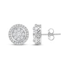 Thumbnail Image 1 of Multi-Diamond Halo Stud Earrings 1 ct tw 10K White Gold