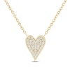Thumbnail Image 0 of Multi-Diamond Elongated Heart Necklace 1/10 ct tw 10K Yellow Gold