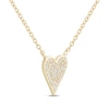 Thumbnail Image 1 of Multi-Diamond Elongated Heart Necklace 1/10 ct tw 10K Yellow Gold