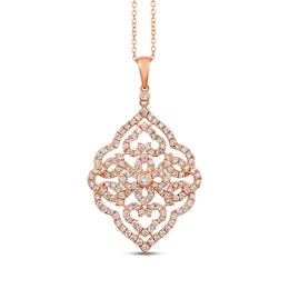 Le Vian Diamond Filigree Necklace 1-1/5 ct tw 14K Strawberry Gold 18&quot;