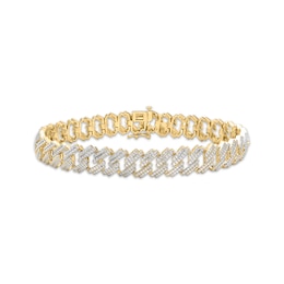 Diamond Chain Link Bracelet 3-1/2 ct tw 10K Yellow Gold 8.5&quot;