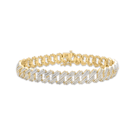 Diamond Chain Link Bracelet 3-1/2 ct tw 10K Yellow Gold 8.5"