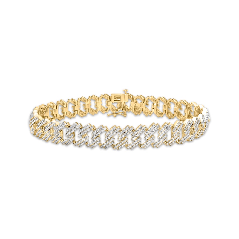 Main Image 1 of Diamond Chain Link Bracelet 3-1/2 ct tw 10K Yellow Gold 8.5&quot;