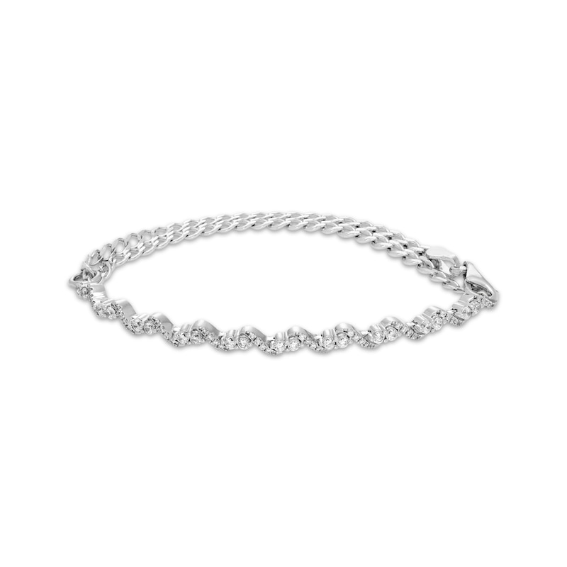 Main Image 1 of Our Story Together Diamond Adjustable S-Link Bracelet 1 ct tw 10K White Gold