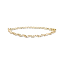Our Story Together Diamond Adjustable Double S-Link Bracelet 1/2 ct tw 10K Yellow Gold