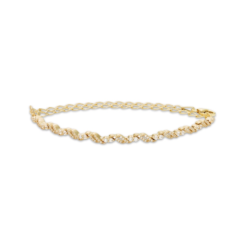 Main Image 1 of Our Story Together Diamond Adjustable Double S-Link Bracelet 1/2 ct tw 10K Yellow Gold