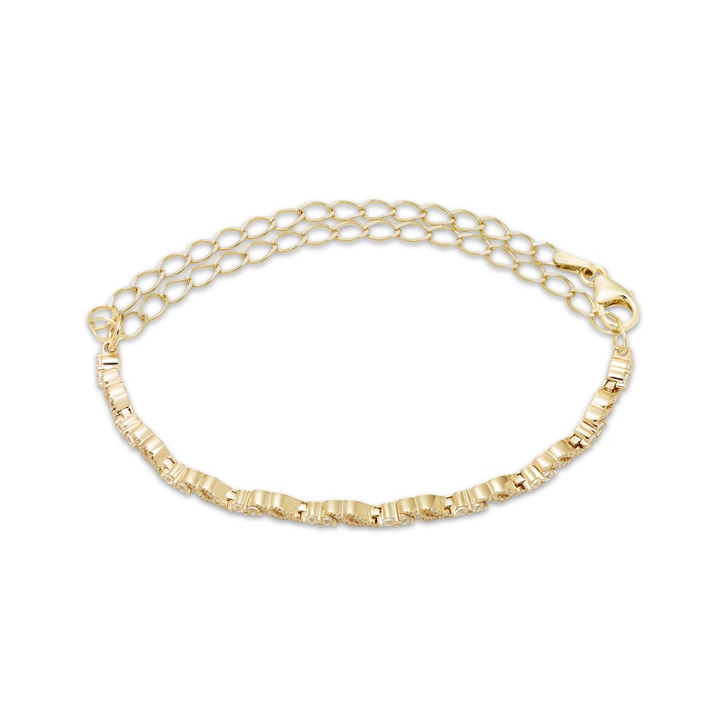 Main Image 2 of Our Story Together Diamond Adjustable Double S-Link Bracelet 1/2 ct tw 10K Yellow Gold