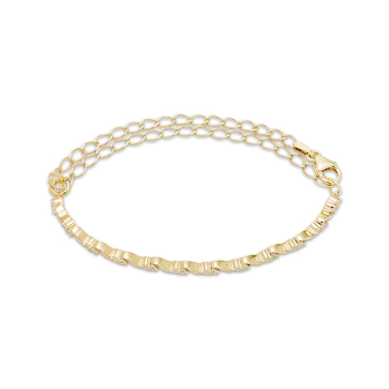 Our Story Together Diamond Adjustable S-Link Bracelet 3/8 ct tw 10K Yellow Gold