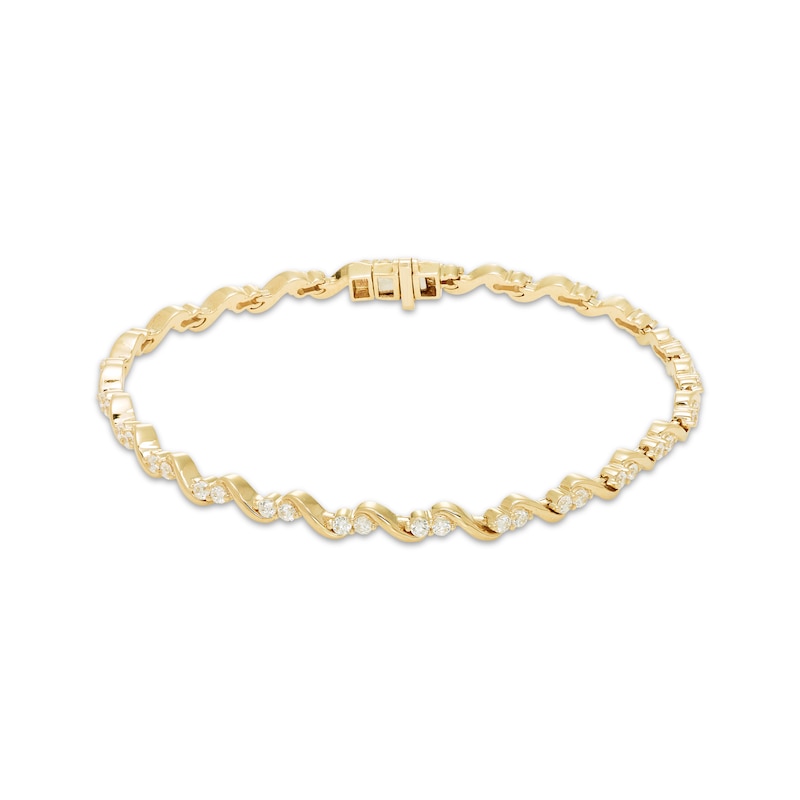 Main Image 1 of Our Story Together Diamond S-Link Bracelet 1-1/2 ct tw 10K Yellow Gold 7.25&quot;