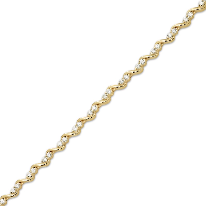 Main Image 2 of Our Story Together Diamond S-Link Bracelet 1-1/2 ct tw 10K Yellow Gold 7.25&quot;