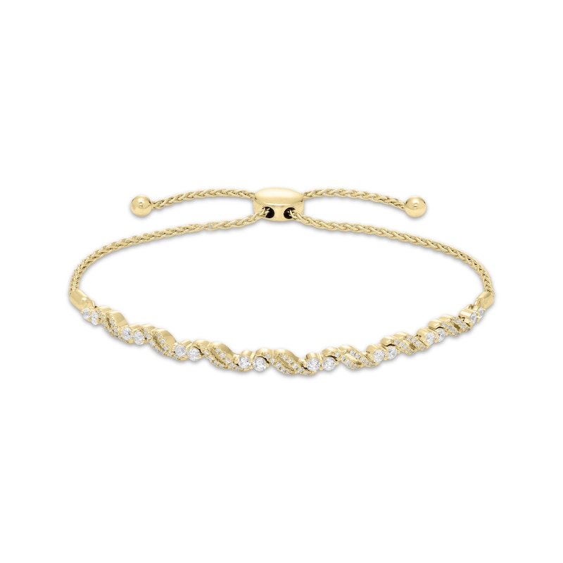 Main Image 1 of Our Story Together Diamond Double S-Link Bolo Bracelet 1 ct tw 10K Yellow Gold