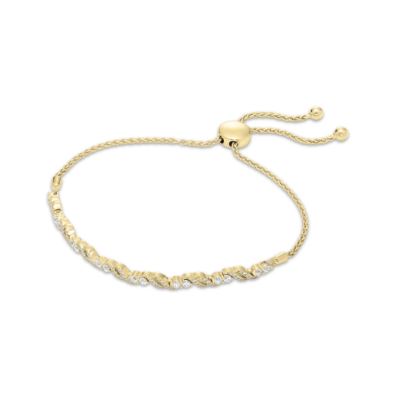 Main Image 2 of Our Story Together Diamond Double S-Link Bolo Bracelet 1 ct tw 10K Yellow Gold