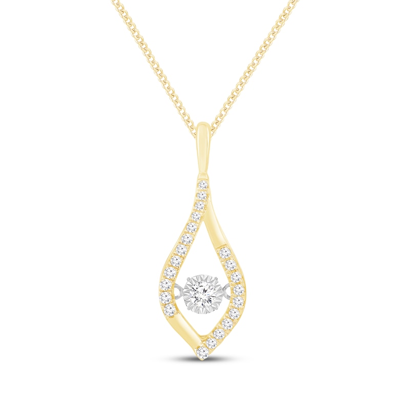 Main Image 1 of Unstoppable Love Diamond Marquise Frame Necklace 1/3 ct tw 10K Yellow Gold 19&quot;