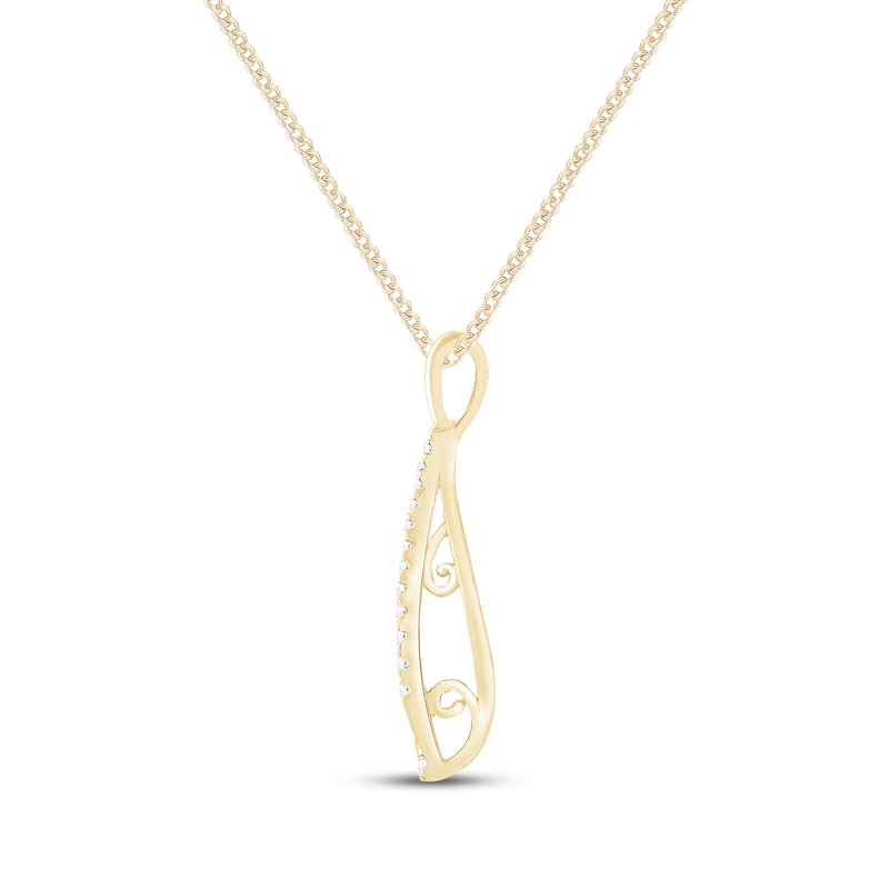 Main Image 3 of Unstoppable Love Diamond Marquise Frame Necklace 1/3 ct tw 10K Yellow Gold 19&quot;