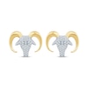 Thumbnail Image 1 of Men's Diamond Ram's Head Stud Earrings 1/4 ct tw 10K Yellow Gold