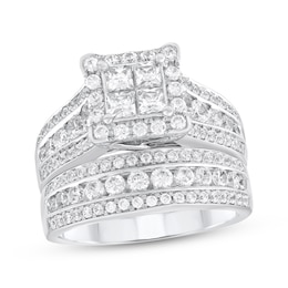 Princess-Cut Diamond Quad Bridal Set 1-3/4 ct tw 10K White Gold