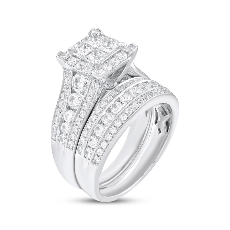 Main Image 2 of Princess-Cut Diamond Quad Bridal Set 1-3/4 ct tw 10K White Gold