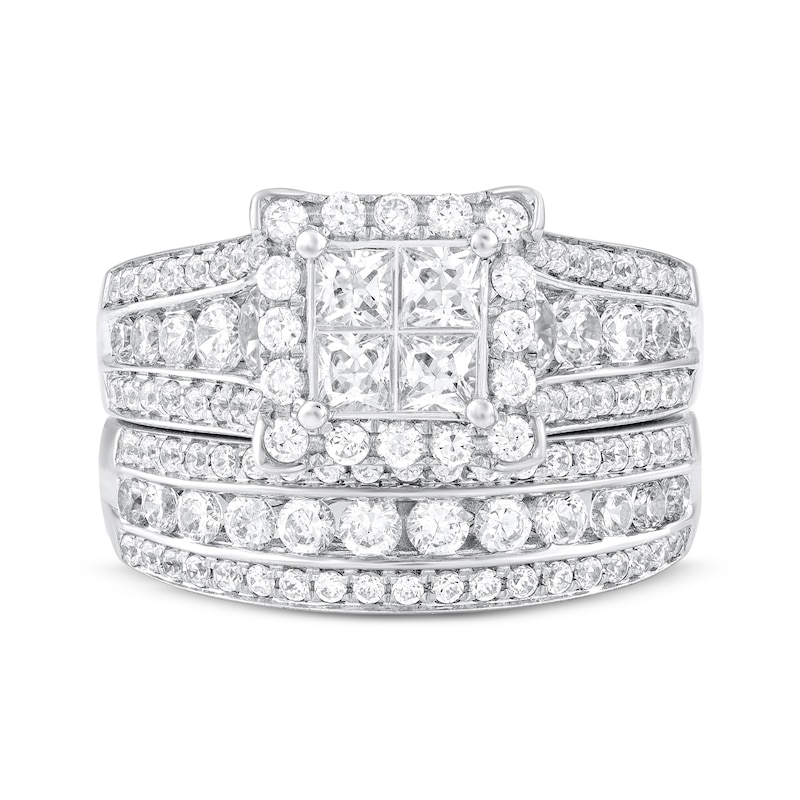 Main Image 3 of Princess-Cut Diamond Quad Bridal Set 1-3/4 ct tw 10K White Gold