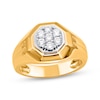 Thumbnail Image 0 of Men's Multi-Diamond Octagon Frame Ring 1/2 ct tw 10K Two-Tone Gold