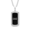 Thumbnail Image 1 of Men's Diamond & Black Enamel Reversible &quot;Dad&quot; Dog Tag Necklace 1/20 ct tw Stainless Steel 24&quot;