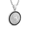 Thumbnail Image 2 of Men's Black Diamond Praying Hands Medallion Necklace 1/4 ct tw Stainless Steel & Black Ion Plating 24&quot;