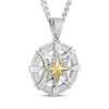 Thumbnail Image 2 of Men's Diamond Compass Necklace 1/8 ct tw Stainless Steel & Yellow Ion Plating 24&quot;