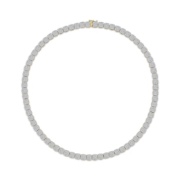 Men's Multi-Diamond Cushion-Shaped Link Necklace 4 ct tw 10K Yellow Gold 22&quot;