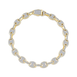 Men's Diamond Mariner Chain Bracelet 1-1/2 ct tw 10K Yellow Gold 8.5&quot;