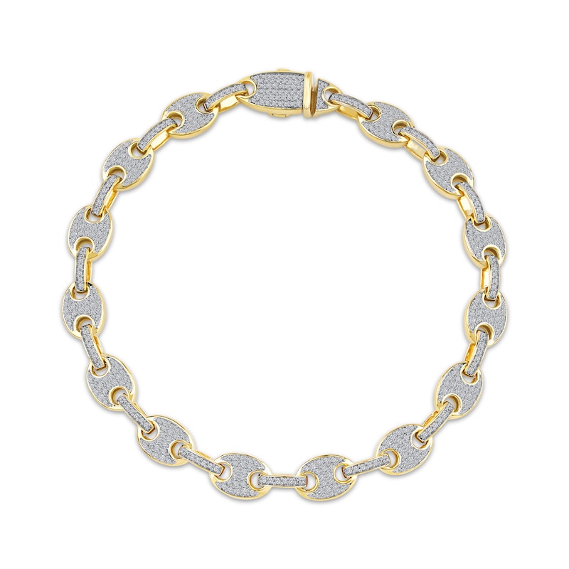 Men's Diamond Mariner Chain Bracelet 1-1/2 ct tw 10K Yellow Gold 8.5"