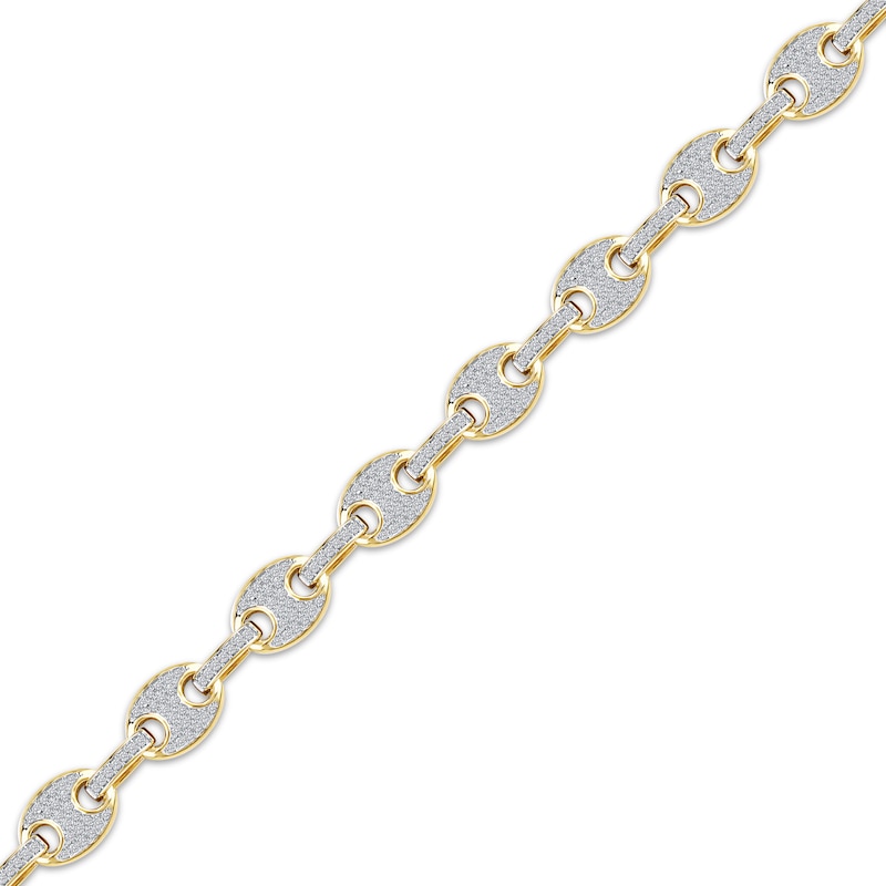 Men's Diamond Mariner Chain Bracelet 1-1/2 ct tw 10K Yellow Gold 8.5"