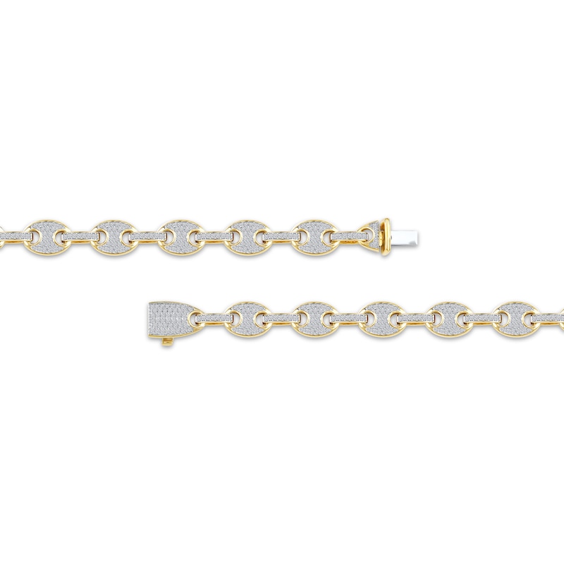 Men's Diamond Mariner Chain Bracelet 1-1/2 ct tw 10K Yellow Gold 8.5"