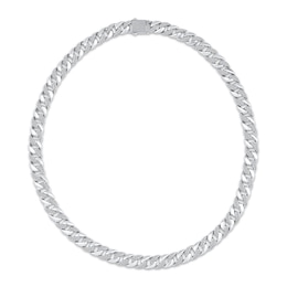 Men's Diamond Alternating Link Chain Necklace 2 ct tw 10K White Gold 22&quot;