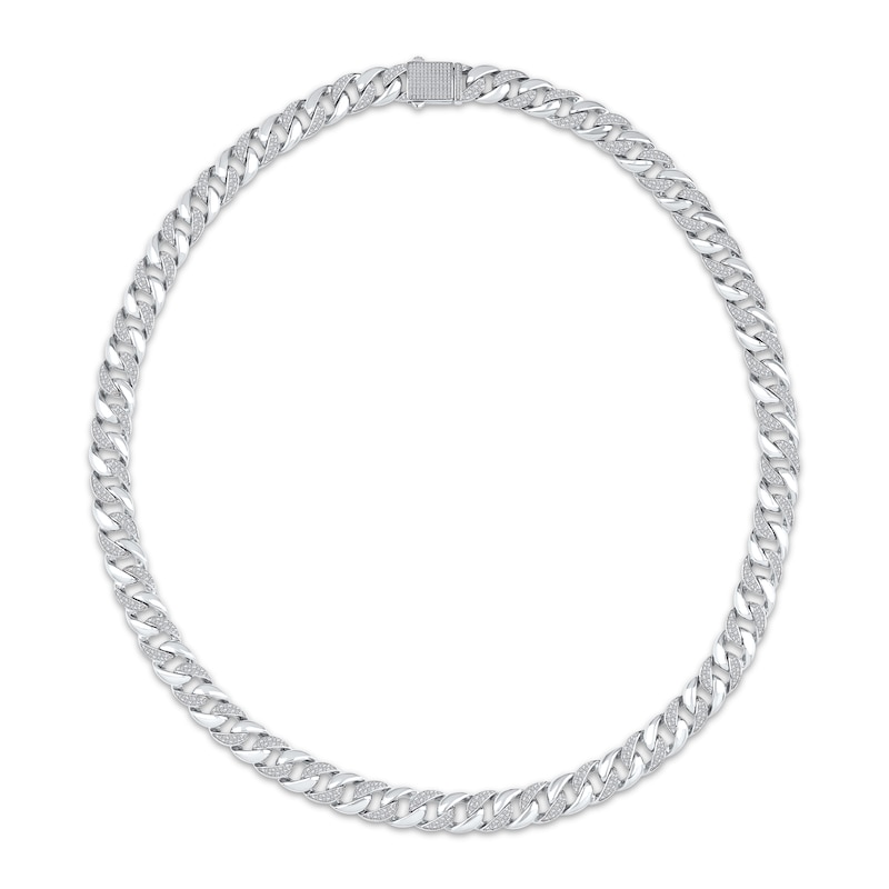 Main Image 1 of Men's Diamond Alternating Link Chain Necklace 2 ct tw 10K White Gold 22&quot;