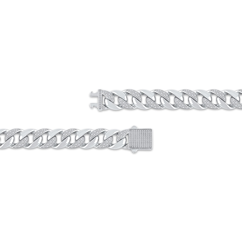 Men's Diamond Alternating Link Chain Necklace 2 ct tw 10K White Gold 22"