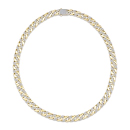 Men's Diamond Alternating Link Chain Necklace 2 ct tw 10K Yellow Gold 22&quot;