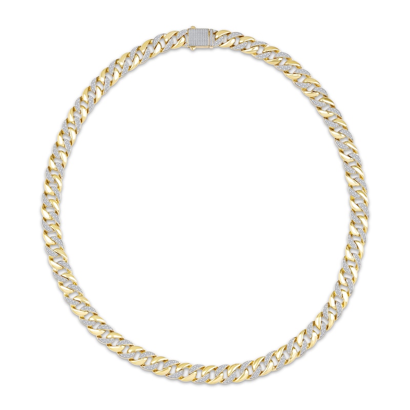 Men's Diamond Alternating Link Chain Necklace 2 ct tw 10K Yellow Gold 22"