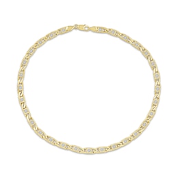 Men's Diamond Fancy Link Chain Necklace 2-1/2 ct tw 10K Yellow Gold 22&quot;