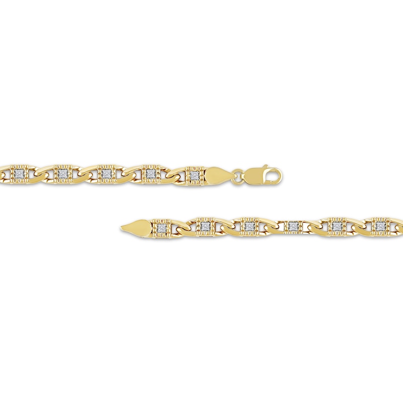 Men's Diamond Fancy Link Chain Necklace 2-1/2 ct tw 10K Yellow Gold 22"