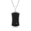 Thumbnail Image 1 of Men's Diamond Accent Dog Tag Necklace Stainless Steel & Black Ion Plating 24&quot;