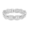 Thumbnail Image 1 of Men's Black Diamond Link Bracelet 1/4 ct tw Stainless Steel 8.62&quot;